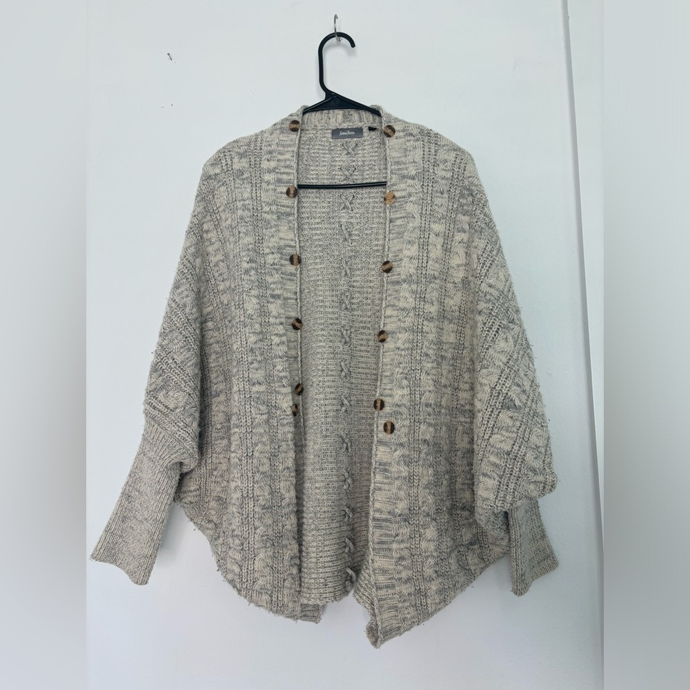 NEIMAN MARCUS OVERSIZED CABLE KNIT CARDIGAN SZ XS